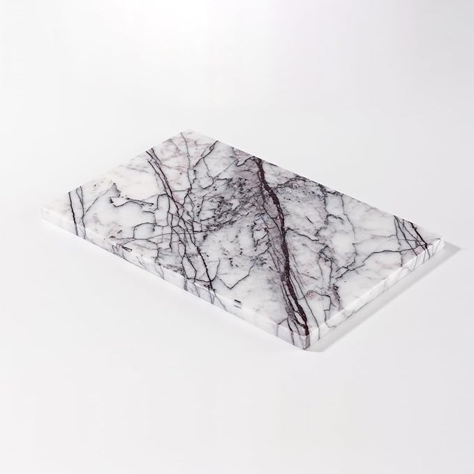 Handcrafted Marble Tray – Bathroom Counter Organizer, Jewelry Tray, Perfume Organizer & Decorative Tray for Vanity Accessories, Coffee Table Decor & Bathroom Countertop (Rectangular, Leilac)