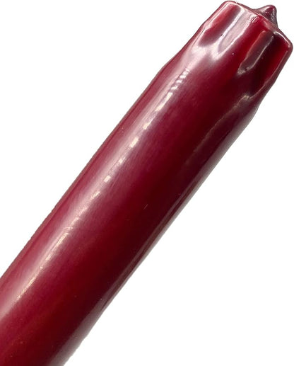 D'light Online Elegant Unscented 12" Burgundy Taper Candles Premium Quality Hand-Dipped Tapered Candles, Dripless and Smokeless - Set of 12 Individually Wrapped (12 Inch, Burgundy)