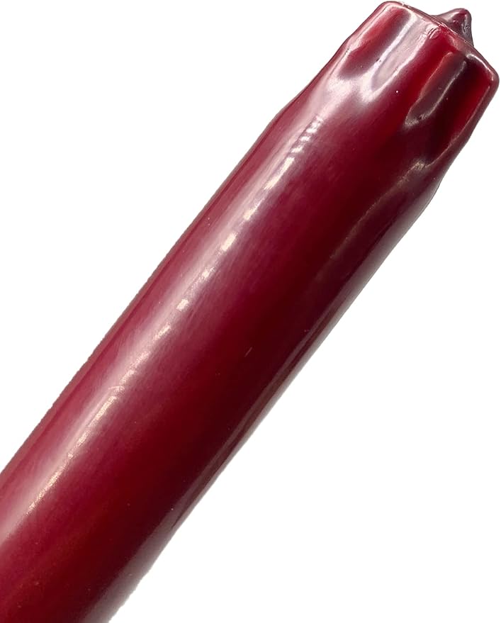D'light Online Elegant 10" Unscented Burgundy Taper Candles, Premium Quality Hand-Dipped Tapered Candles, Dripless and Smokeless - Set of 12 Individually Wrapped (10 Inch, Burgundy)