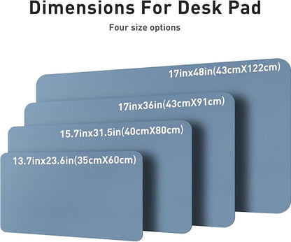 Aothia Leather Desk Pad Protector, Large Mouse Pad, Office Desk Mat, Non-Slip PU Leather Desk Blotter, Laptop Desk Pad, Waterproof Desk Writing Pad for Office and Home (Denim Blue, 23.6" x 13.7")