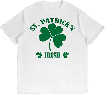 St. Patrick's Day Celebration Tee Beer Graphic Big and Tall Short Sleeve Cotton Festival Casual Gym Workout Tshirts