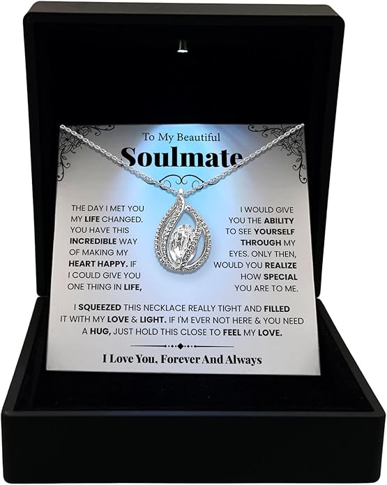 TRYNDI To My Wife Necklace from Husband - Soulmate, Girlfriend, Fiance Gift for Anniversary, Birthday, Christmas, Valentine's Day, Mother's Day - Romantic Wife Christmas Gift ideas