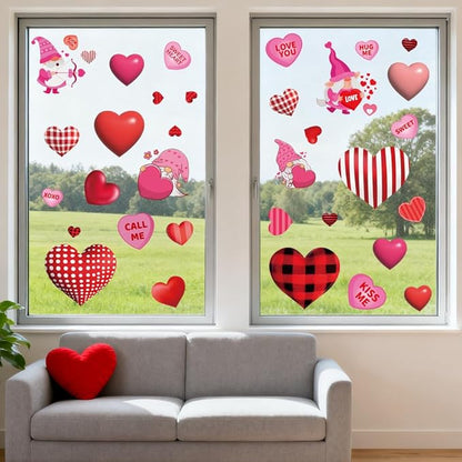 Valentines Day Window Clings for Valentines Decorations, Reusable Static Shamrock Window Clings for St Patricks Day Decorations, Easter Decor for Home, Bathroom and Office