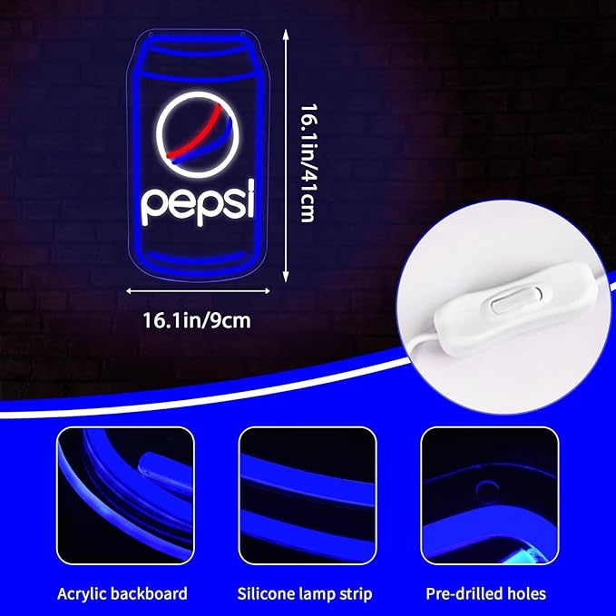 Cola Neon Sign for Wall Decor Neon lights for Bedroom Led Business Signs Suitable for Man Cave Bar Pub Store Bistro Restaurant Party Club Gift for Birthday Christmas Art Size 16.1 * 9In(ZYLD113)