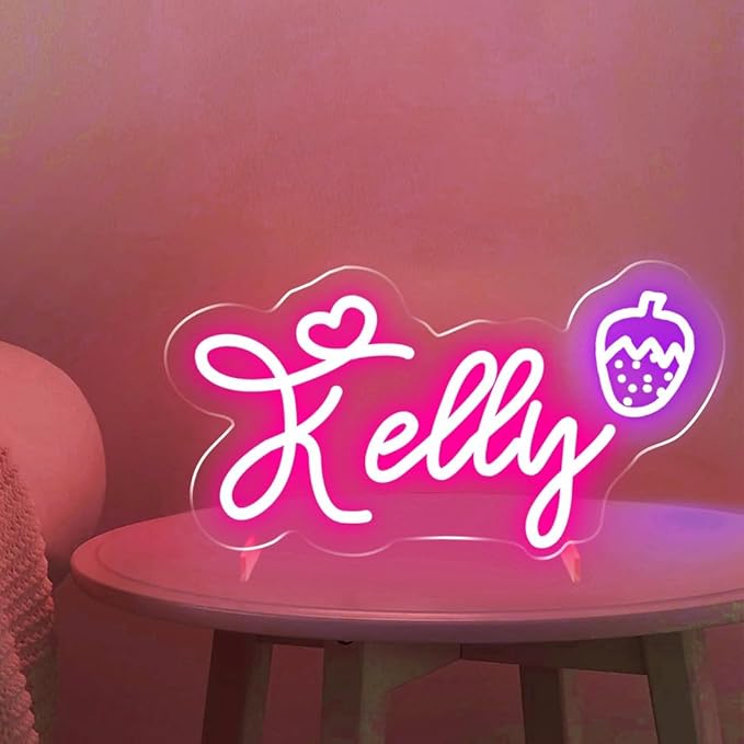 Custom Neon Signs with Base,Personalized Led Lights Sign Bedroom Decor,Neon Sign Customizable for Wall Decor,Valentine's Festival Christmas Kids Gift Customized(with base,chain and screw)