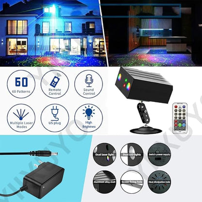 Party Lights Dj Disco Light Disco Ball Stage Strobe Lights RGB/LED Projector Sound Activated with Remote Control for Parties Xmas Club Bar Gift Birthday Rave，Film Stage Lighting Apparatus.