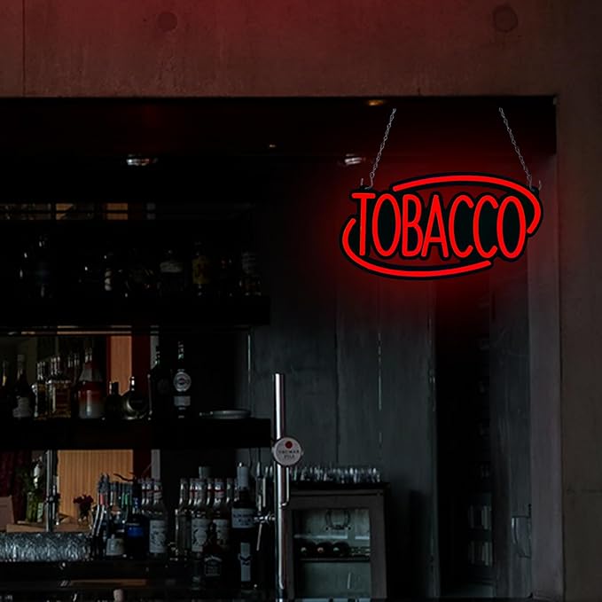 TOBACCO-LED Neon Sign for Business,16x8 inch Vape Smoke Shop Sign RGB Bright Led for Window Wall Door VapeSmoke Store