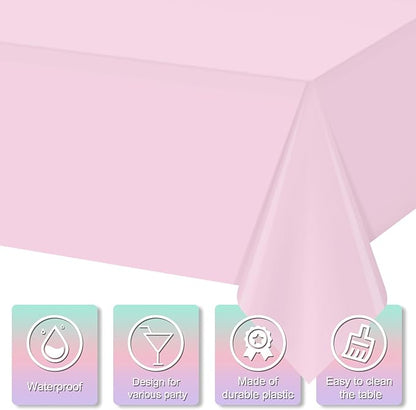 MASHAN 6Pack Gender Reveal Tablecloths, Disposable Plastic Pink and Blue Tablecloth, Rectangle Table Covers for Boy or Girl Baby Shower Party Decorations,54×108 Inch