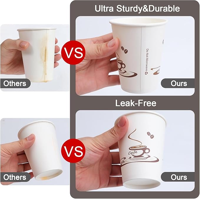 Lamosi 600 Pack 4 OZ Coffee Cups, Disposable Paper Cups for Hot/Cold Beverage, Leak-Free Paper Coffee Cups for Cafe, Restaurant, Office and Home