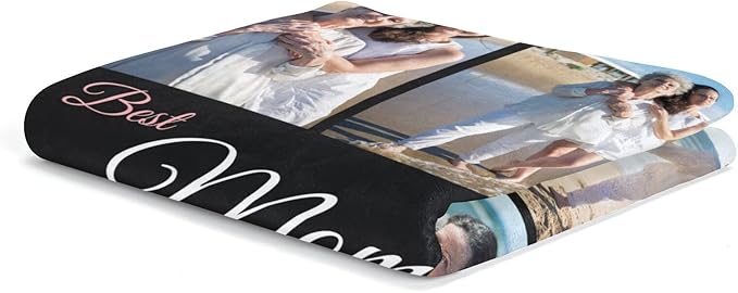 Mothers Day Personalized Gifts from Daughter Custom Blankets with Photos and Text Multiple Colors Sizes Soft Flannel Gifts for Women Birthday Gifts for Mom