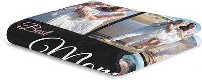 Mothers Day Personalized Gifts from Daughter Custom Blankets with Photos and Text Multiple Colors Sizes Soft Flannel Gifts for Women Birthday Gifts for Mom