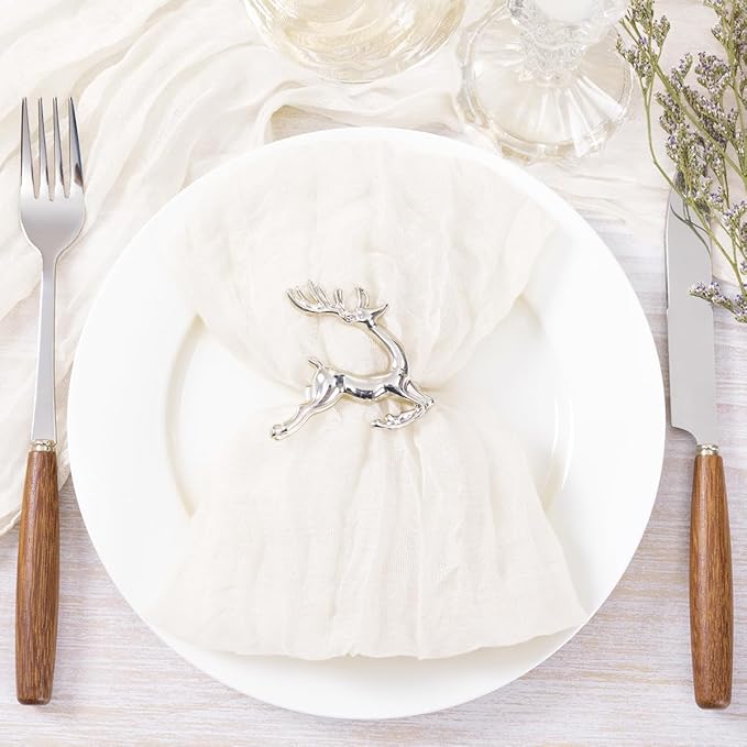 Socomi Ivory White Cheesecloth Napkins Fall Thanksgiving Cheese Cloths Gauze Set of 36 Boho Washable Dinner Table Napkins for Wedding Party Baby Shower Birthday Party Decor