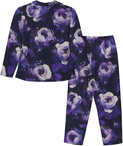 Retro Bee And Floral Women'S Pajama Sets Ultra-Soft Printed Sleepwear