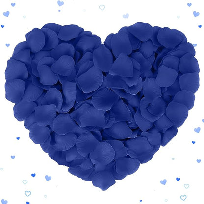 Rose Petals 2000pcs Artificial Silk Blue Rose Petals Flower Petals Fake Faux Roses Petal for Romantic Night Roses Petal Decorations for Wedding Proposal Anniversary Valentine's Day Flower Decorations