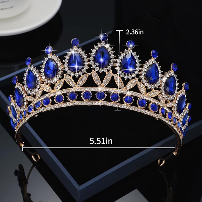 Kamirola Tiaras Princess Crown for Women and Girls Crystal Headbands for Bridal, Princess for Wedding and Party(TR21)