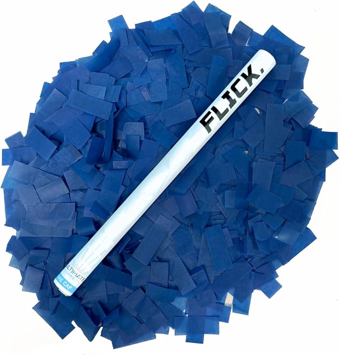 Ultimate Confetti Wand 14 inch Confetti Launcher Wand, Dark Blue, 8 Pack - Great for Parties, Weddings and Events Tissue, Metallic and Biodegradable Options