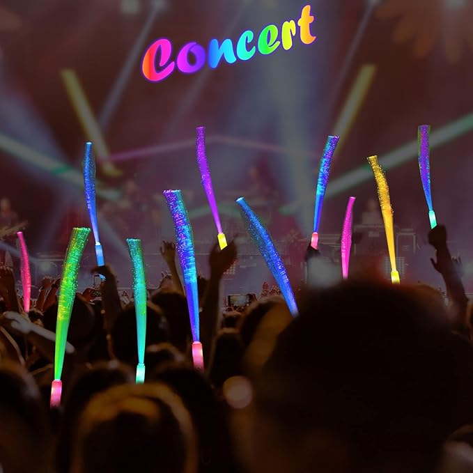 25 Pcs Glow Fiber Wand Sticks, Glow Sticks,Glow in the Dark Party Supplies,3 Models Flashing Sticks, Fiber Optic Wands Fit Christmas New Years Eve Wedding Birthday Easter valentine's day