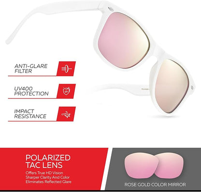 Retro Rewind Polarized Sunglasses for Men and Women - UV Protection Classic Sun Glasses