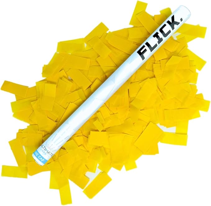 Ultimate Confetti Wand 14 inch Confetti Launcher Wand, Yellow, 8 Pack - Great for Parties, Weddings and Events Tissue, Metallic and Biodegradable Options
