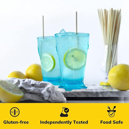 HAY! Straws® 7.75" Regular Drinking Straws | 500 ct 100% Plant-Based | Durable, Non-Soggy, Gluten-Free and Neutral-Taste | Eco-Friendly Alternative to Plastic and Bioplastic Straws