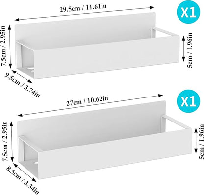 2 Pack Magnetic Spice Storage Rack Organizer for Refrigerator and Oven, White Fridge Organizers and Storage