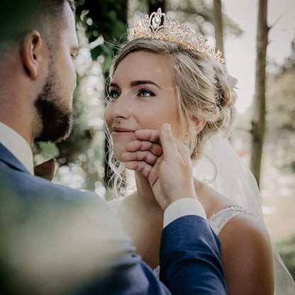 COCIDE Gold Tiara Crystal Crowns Rhinestone Crown Bride Bridal Wedding Birthday Party for Women
