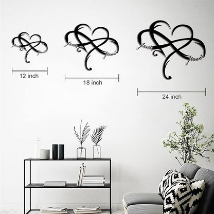 Metal Decorative Signage, Personalized Infinite Heart, 12/18/24 inches, Ideal for Home Decoration and Special Occasion Gift-Giving