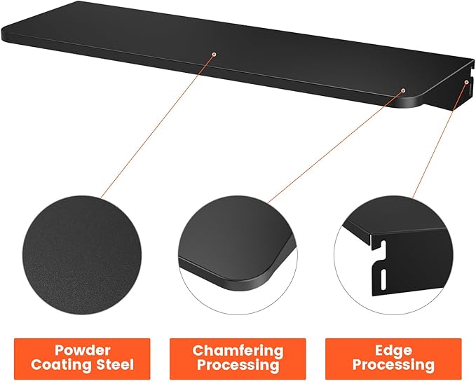 QuliMetal BAC363 Grill Folding Shelf for Traeger Pro 34 Series, Texas Elite 34, Century 885 and Eastwood 34 Series Pellet Grills, Ideal for Food Prep and Storage, 37" x 12"