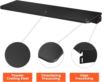 QuliMetal BAC363 Grill Folding Shelf for Traeger Pro 34 Series, Texas Elite 34, Century 885 and Eastwood 34 Series Pellet Grills, Ideal for Food Prep and Storage, 37" x 12"