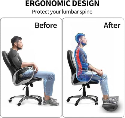 Foot Rest for Under Desk at Work - Ergonomic Foot Stools for Under Office Desk - Rocking Footrest with Roller Massager - Leg Rest for Chair, Computer Gaming -13" L x 9.6" W x 5" H (Gray)