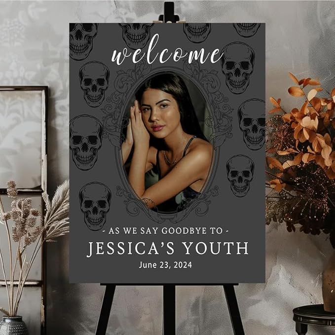 Welcome As We Say Goodbye to Youth Sign, Personalized 30th Birthday Welcome Board, R.I.P Twenties Farewell to Youth Custom Decor.