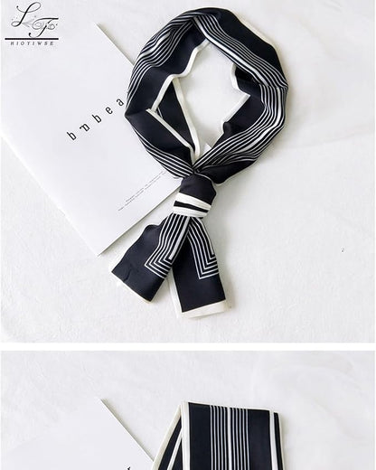 Head Scarf Hair Neck Scarves For Women Purse Bag Scarfs For Handbags Silky Long Thin Satin Headscarf Fashion