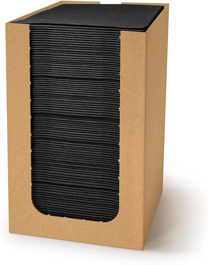 PAW - 100-Pack Disposable Linen-Feel Cocktail Napkins 4" x 4", Black Premium Paper Napkins for Parties, Elegant Cloth-Like Beverage Napkins For Bars, Restaurants, Made in Europe
