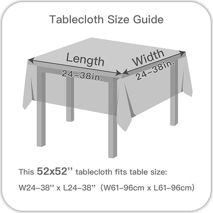 maxmill Jacquard Square Tablecloth Stain Resistant Waterproof Wrinkle Resistant Washable Soft Table Cloth, Fabric Table Cover for Dining Room, Indoor and Outdoor Use, 52 x 52 Inch, Red