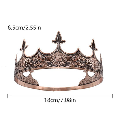Generic King Crowns for Men, Theme Party Metal Hair Band for Men Headband (bronze color), 1 Count (Pack of 1)