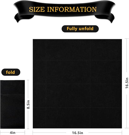 KAMMAK Black Napkins Disposable with Pocket Wedding Decorative Dinner Paper Napkins 100 Pack Linen Feel Prefolded Guest Hand Towels for Party Decoration, Cocktail Reception, Hotel (16.5 x 16.5 inch)