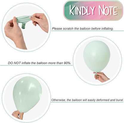 Pink and Green Balloons Pastel Green Pink White Sand Gold Metallic Balloons Nut Sugar Fairy Theme Balloon Set for Winter Wonderland Snow Ice Spring Birthday Christmas Baby Shower Party Decorations