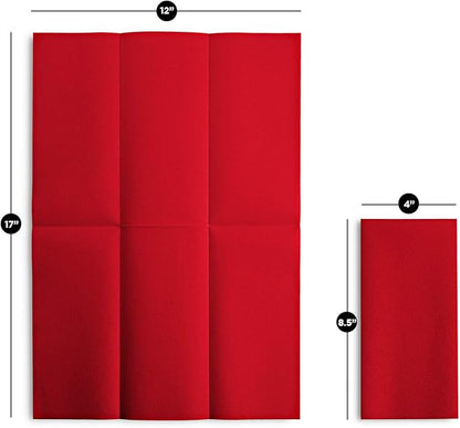 100 Linen-Feel Colored Paper Napkins - Decorative Cloth-Like Brighet Red Dinner Napkins - Soft And Absorbent. For Kitchen, Party, Wedding, Bathroom Or Any Occasion. (Pack of 100)