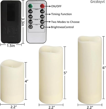 24-Pack Flameless LED Candles with Remote Control - Battery Operated Fake Candles, Timer Function, 3 Brightness Levels, Indoor Outdoor Use for Wedding, Christmas, Home Decor