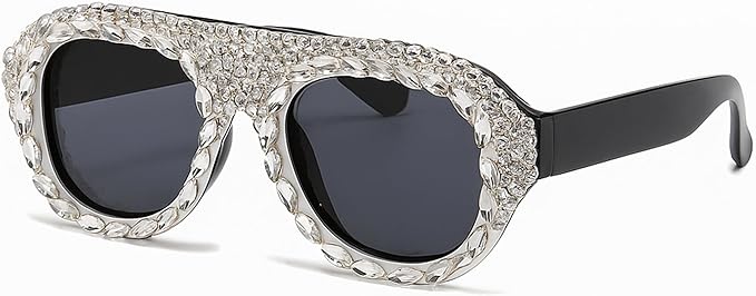 bullabulling Vintage Pilot Rhinestone Sunglasses Women Fashion Diamond bling party Sun Glasses Crystal Shades UV400