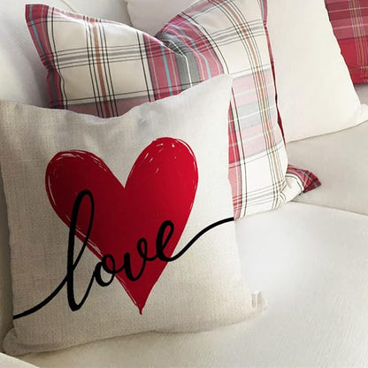 GEEORY Valentines Day Pillow Covers 20x20 Set of 4 Love Heart Valentines Day Throw Pillows Decorative Cushion Cases Valentine Decorations