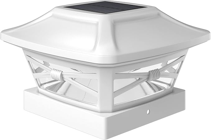 Davinci Lighting Renaissance Solar Outdoor Post Cap Lights - Includes Bases for 4x4 5x5 6x6 Posts - Bright LED Light - Pearl White (1 Pack)