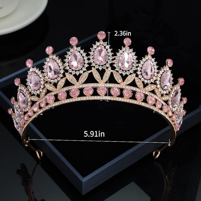 Kamirola Tiaras Princess Crown for Women and Girls Crystal Headbands for Bridal, Princess for Wedding and Party(TR21)