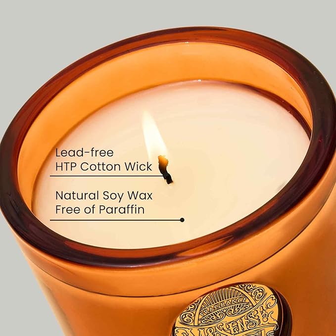 M&SENSE Natural Soy Candle | Noir Air& Neon Orange | 9.2 oz, 50H Burn Time | Luxury Scented Candle for Relaxation, Gifting, Home Décor | Ideal for Bedroom, Office, Party Ambiance