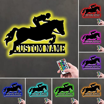 Personalized Custom Wooden/Metal Horse Night Light & Wall Art - LED Horse Themed Gifts for Girl Birthday & Christmas