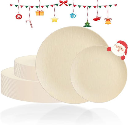 WONDERFUL 32pcs Heavy Duty Plastic Plates Reusable Unbreakable & Dishwasher safe Ivory Plastic Plates Dishes Set Wedding Plate Frosted Design Includes:16 Dinner 10" and 16 Dessert Plate 7.3"