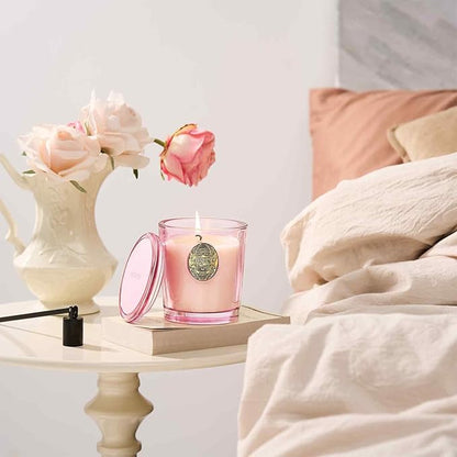 M&SENSE Natural Soy Candle | Jasmine & Pink | 9.2 oz, 50H Burn Time | Luxury Scented Candle for Relaxation, Gifting, Home Décor | Ideal for Bedroom, Office, Party Ambiance