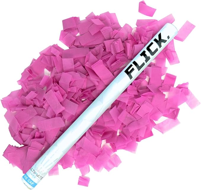 Ultimate Confetti Wand 14 inch Confetti Launcher Wand, Pink, 8 Pack - Great for Parties, Weddings and Events Tissue, Metallic and Biodegradable Options