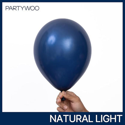 PartyWoo Navy Blue Balloons 101pcs 12 Inch Dark Blue Latex Helium Balloons for Graduation New Year Wedding Sports Theme Boy Baby Shower Men Birthday Bachelorette Party Decorations Blue-Z90