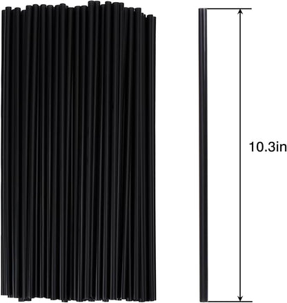 Tomnk 500pcs Straws Disposable, 10.3 Inches Plastic Straws, Plastic Drinking Straws for Tumblers and Ice Coffee